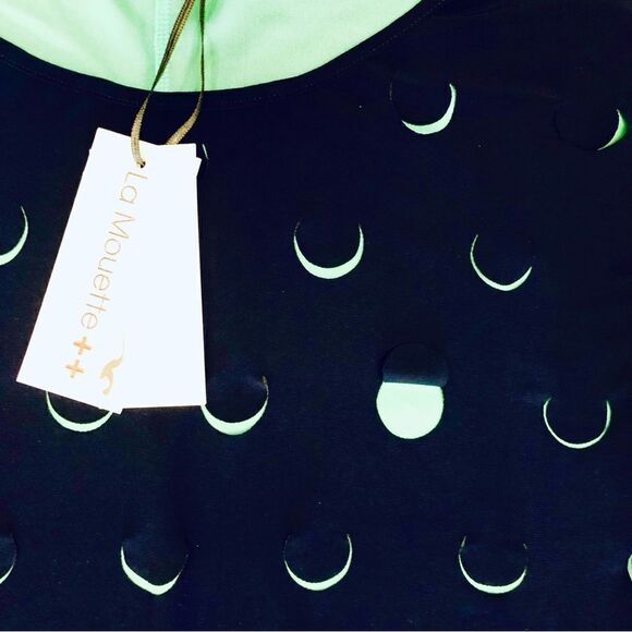 NEW La Mouette Plus Dress Blue Teal Laser Cut-Outs Tulle Layers 56(US: 30W) - Picture 4 of 16